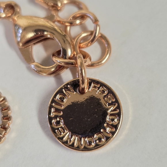 💖French Connection Rose Gold Hexagon Box Chain Bracelet - Picture 4 of 5